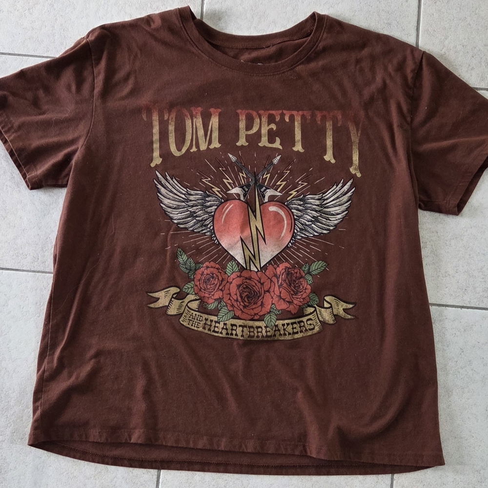 Hybrid Apparel Brown Tee with White Print